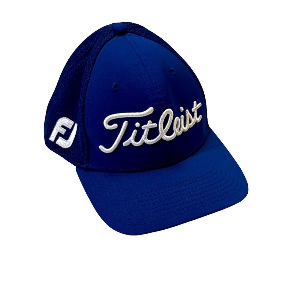 FootJoy mens Medium-Large blue Titleist mesh golf hat cap EUC